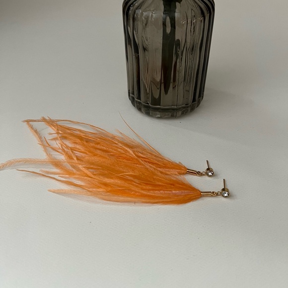 Long Dangle Feather Hippie Chic Earrings - Stylish Boho Chic Earrings - Picture 6 of 12